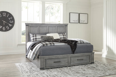 Russelyn Gray California King Storage Bed