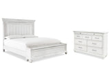 Kanwyn Whitewash King Storage Panel Bed And Dresser