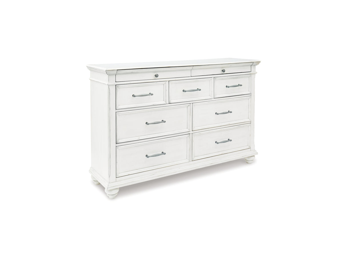 Kanwyn Whitewash King Storage Panel Bed And Dresser