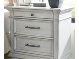 Kanwyn Whitewash Queen Upholstered Panel Bed, Dresser, And Nightstand