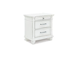 Kanwyn Whitewash Queen Panel Bed, Dresser, Mirror And Nightstand