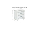 Kanwyn Whitewash Queen Panel Bed, Dresser, Mirror And Nightstand