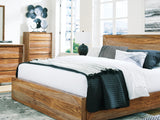 Dressonni Brown California King Panel Bed, Dresser And Mirror