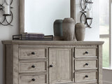 Harrastone Gray Queen Panel Bed, Dresser And Mirror