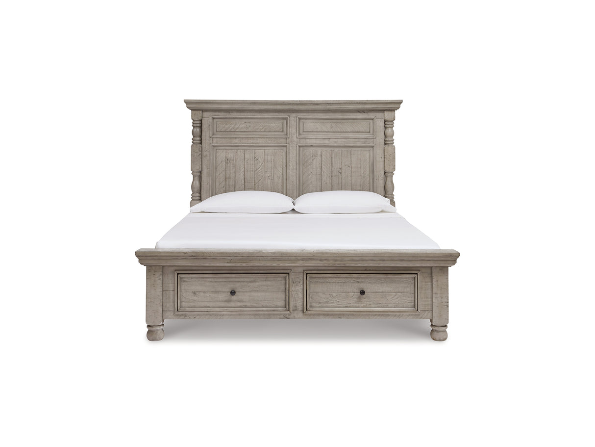 Harrastone Gray Queen Panel Bed, Dresser And Mirror