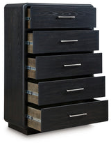 Roanhowe Black Chest Of Drawers