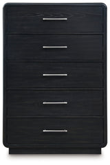Roanhowe Black Chest Of Drawers