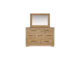Galliden Light Brown California King Panel Bed, Dresser And Mirror