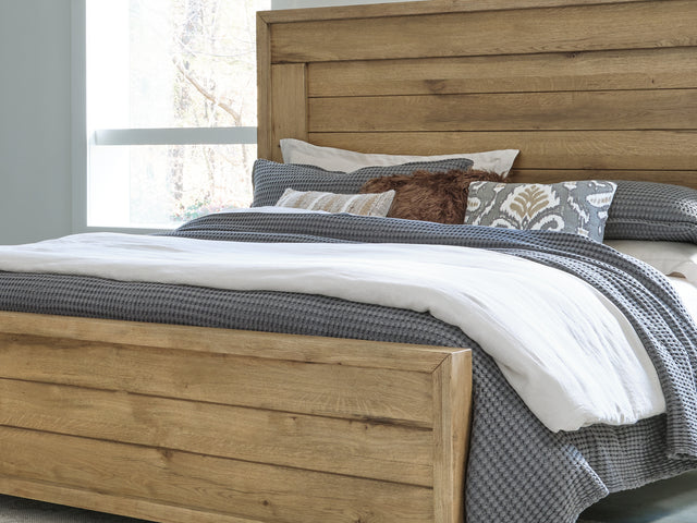 Galliden Light Brown King Panel Bed
