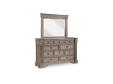 Blairhurst Light Grayish Brown King Panel Bed, Dresser And Mirror