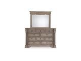 Blairhurst Light Grayish Brown King Panel Bed, Dresser And Mirror