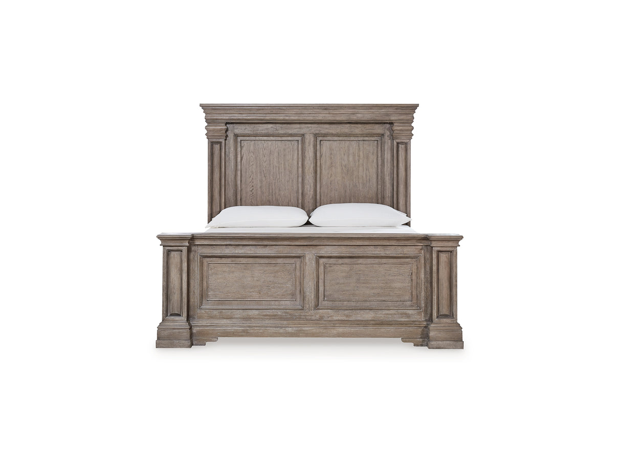 Blairhurst Light Grayish Brown King Panel Bed, Dresser And Mirror