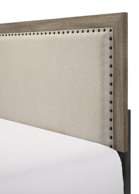 Mille Brownish Gray Twin Upholstered Bed