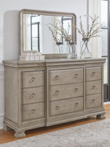Lexorne Gray Dresser And Mirror