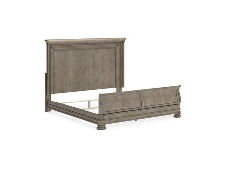 Lexorne Gray California King Sleigh Bed, Dresser And Mirror
