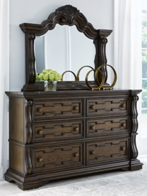 Maylee Dark Brown Dresser And Mirror