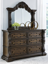 Maylee Dark Brown Dresser And Mirror