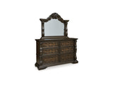 Maylee Dark Brown Dresser And Mirror