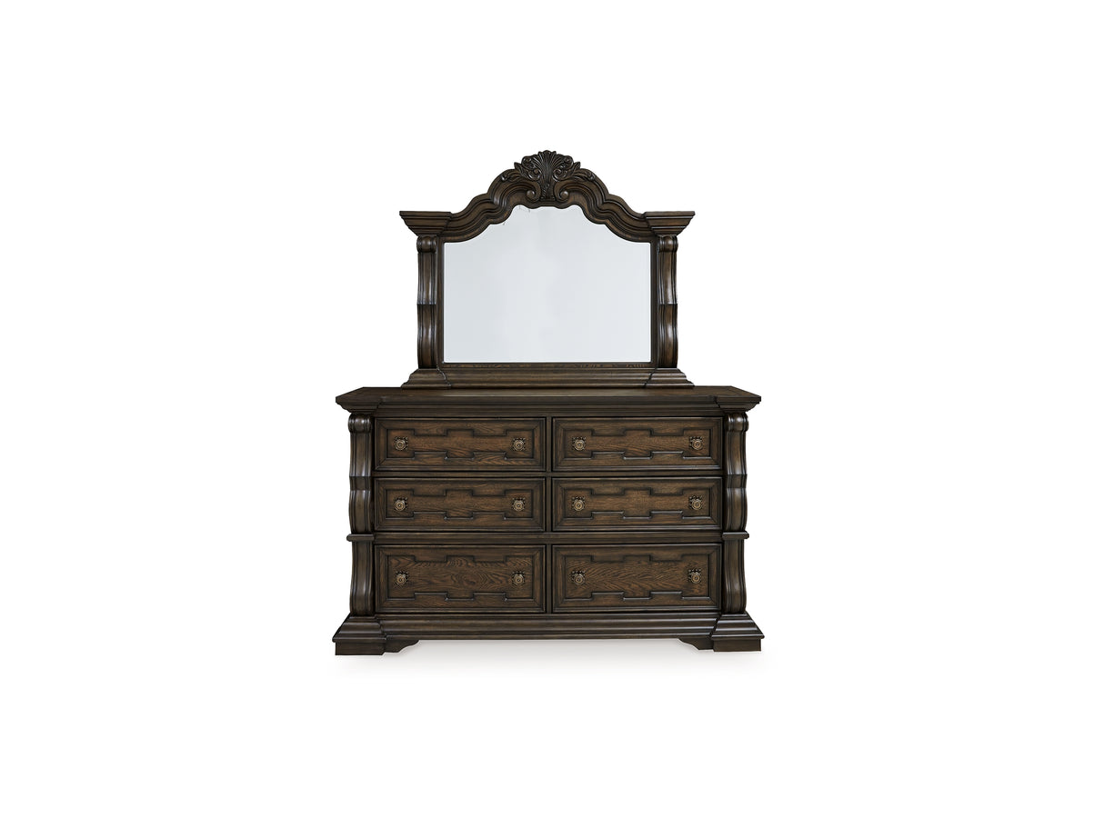 Maylee Dark Brown Dresser And Mirror