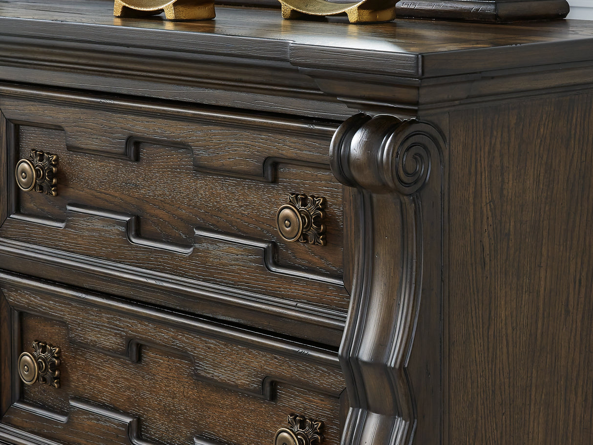 Maylee Dark Brown Dresser And Mirror