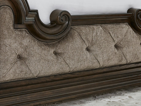 Maylee Dark Brown King Upholstered Bed