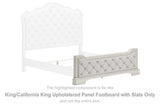 Arlendyne Antique White King/California King Upholstered Panel Footboard With Slats