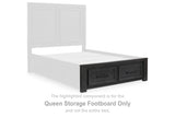 Foyland Black Queen Storage Footboard