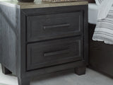 Foyland Black/Brown Queen Storage Bed, Dresser, Mirror And Nightstand