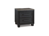 Foyland Black/Brown Queen Storage Bed, Dresser, Mirror And Nightstand