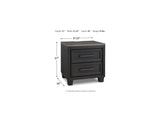 Foyland Black/Brown Queen Storage Bed, Dresser, Mirror And Nightstand