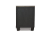 Foyland Black/Brown Queen Storage Bed, Dresser, Mirror And Nightstand
