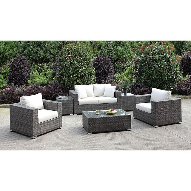 Somani Love Seat + 2 Chairs + 2 End Tables + Coffee Table