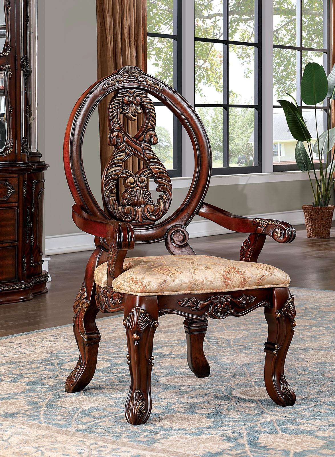 Normandy Brown Cherry/Tan Dining Chair
