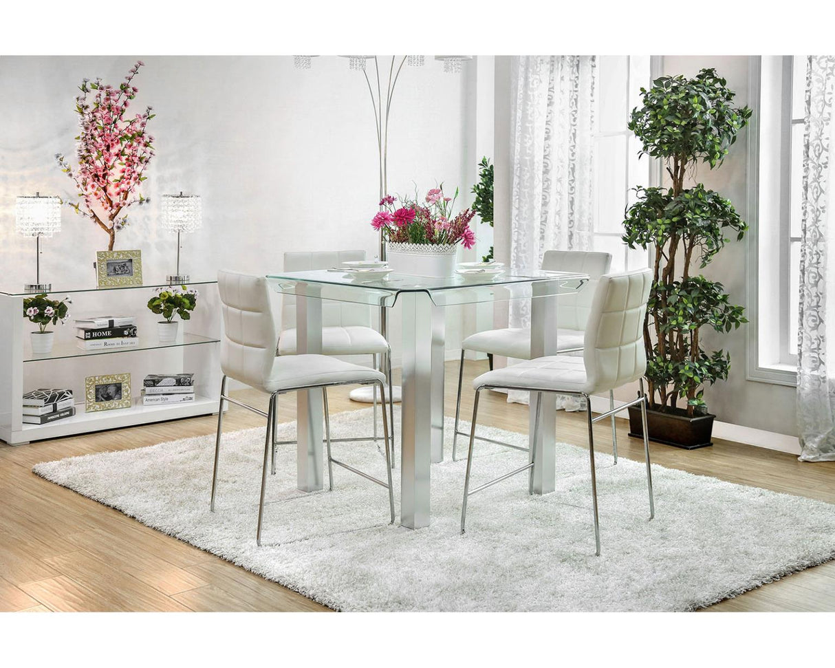 Richfield II Silver/Chrome Dining Set