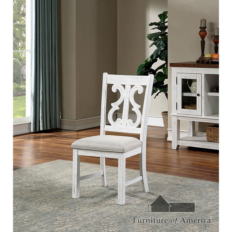 Auletta Distressed White/Gray Dining Chair
