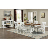 Auletta Distressed White/Distressed Dark Oak Dining Table