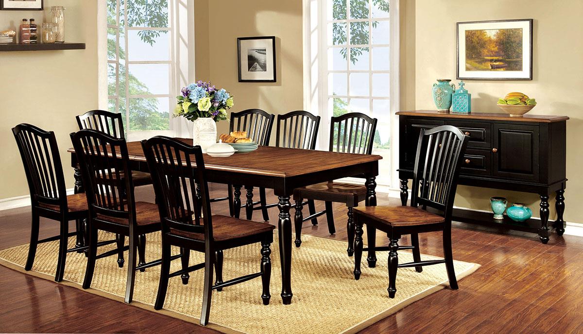 Mayville Black/Antique Oak Dining Set