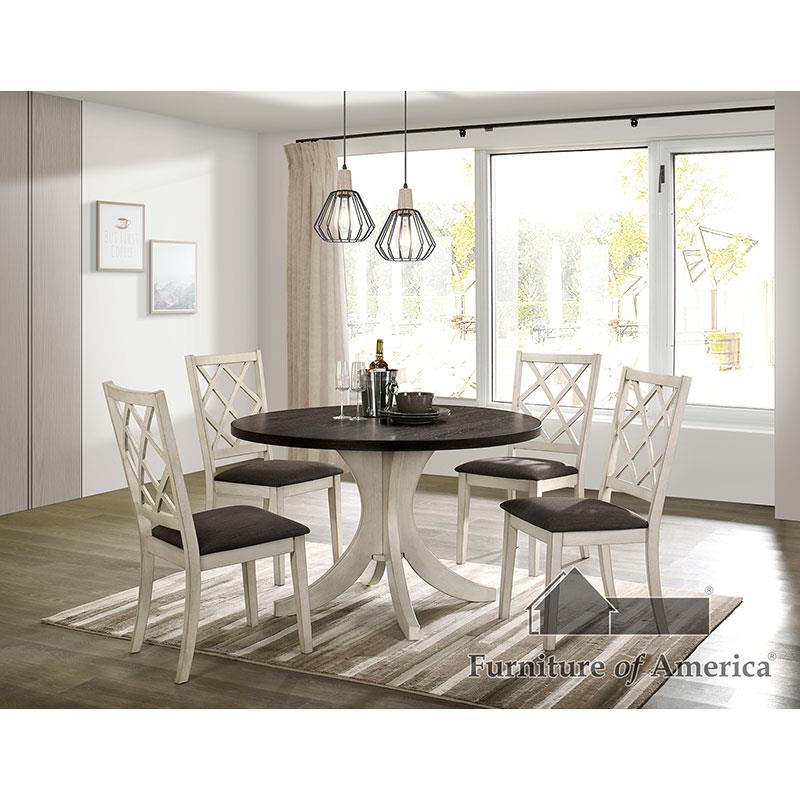 Haleigh Antique White/Gray Dining Table