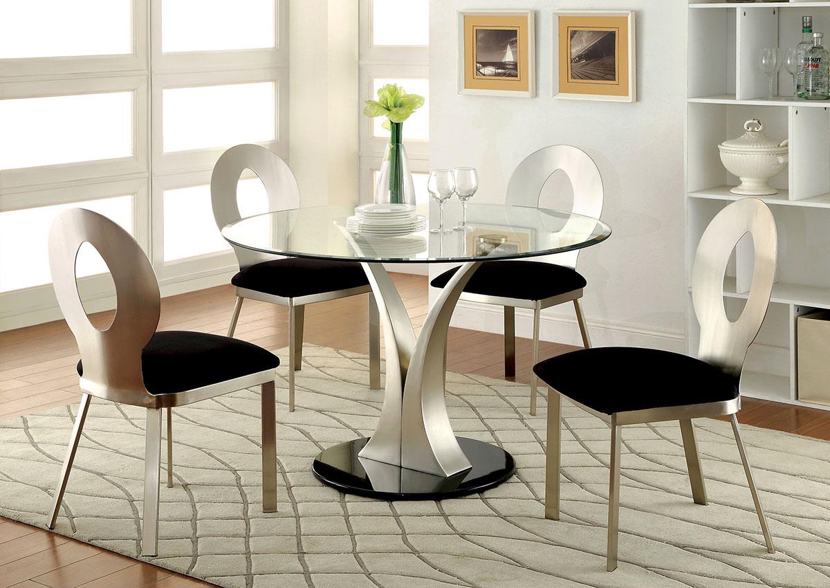 Valo Silver/Black Dining Set