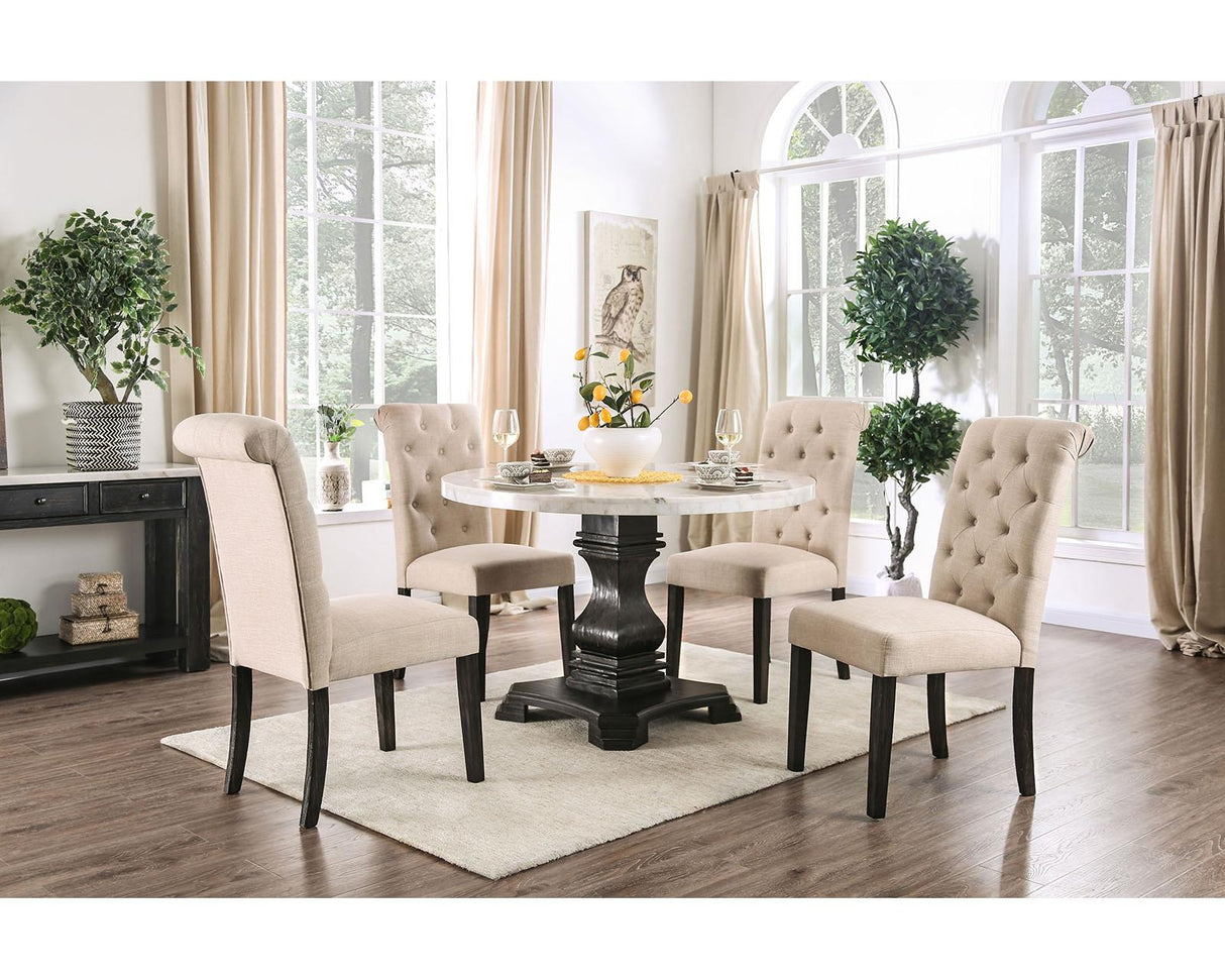 Elfredo White/Antique Black Dining Set