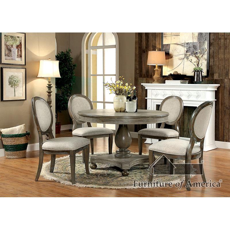 Kathryn Rustic Dark Oak Dining Set