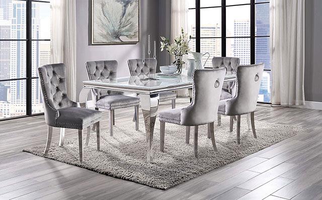 Neuveville White/Chrome Dining Table