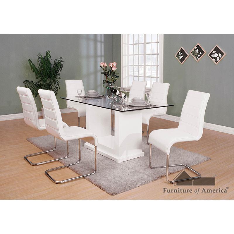 Eva White/Clear Dining Set