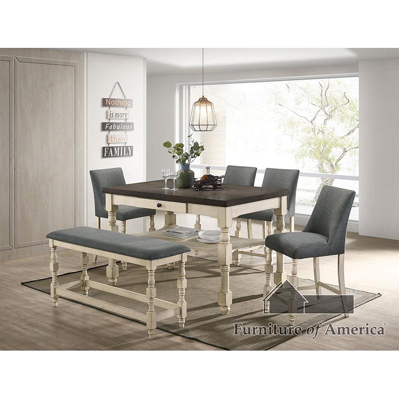 Plymouth Ivory/Dark Gray Dining Set