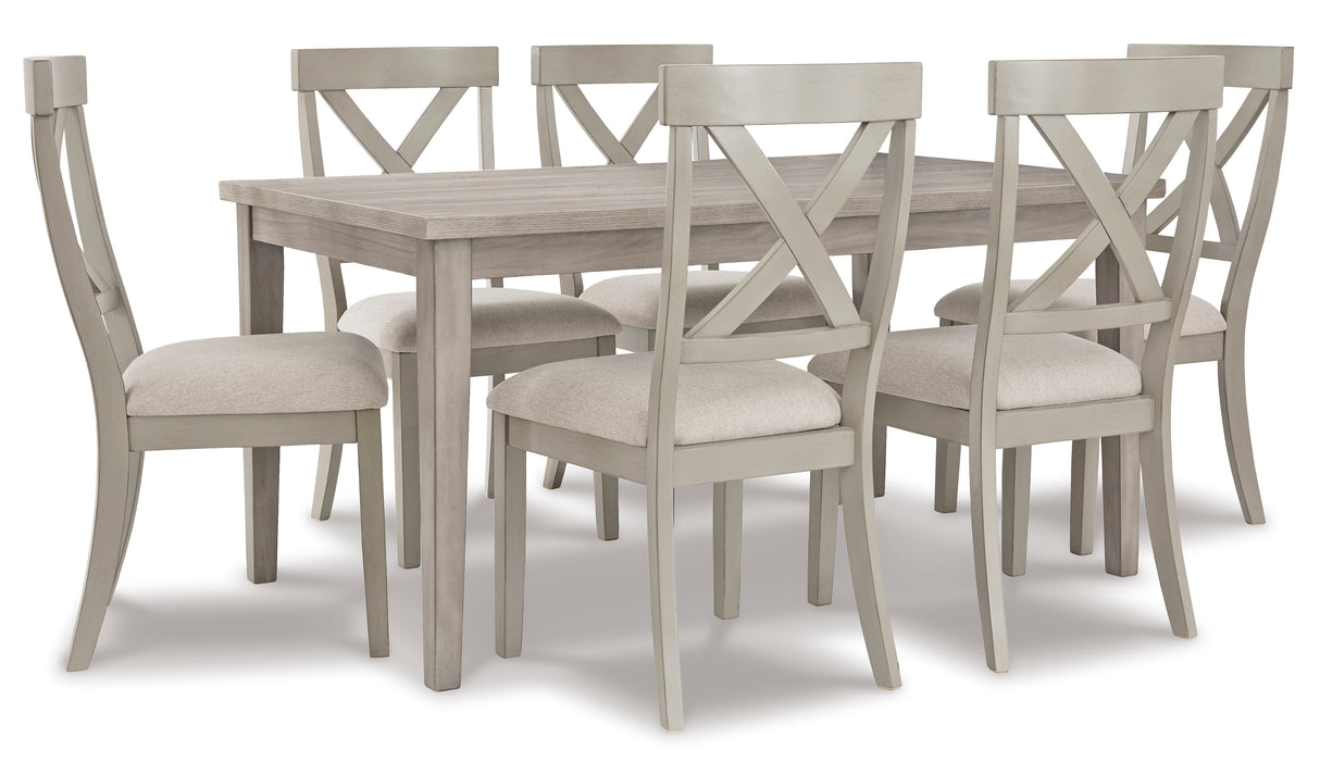 Parellen Beige/Gray Rectangular Dining Set