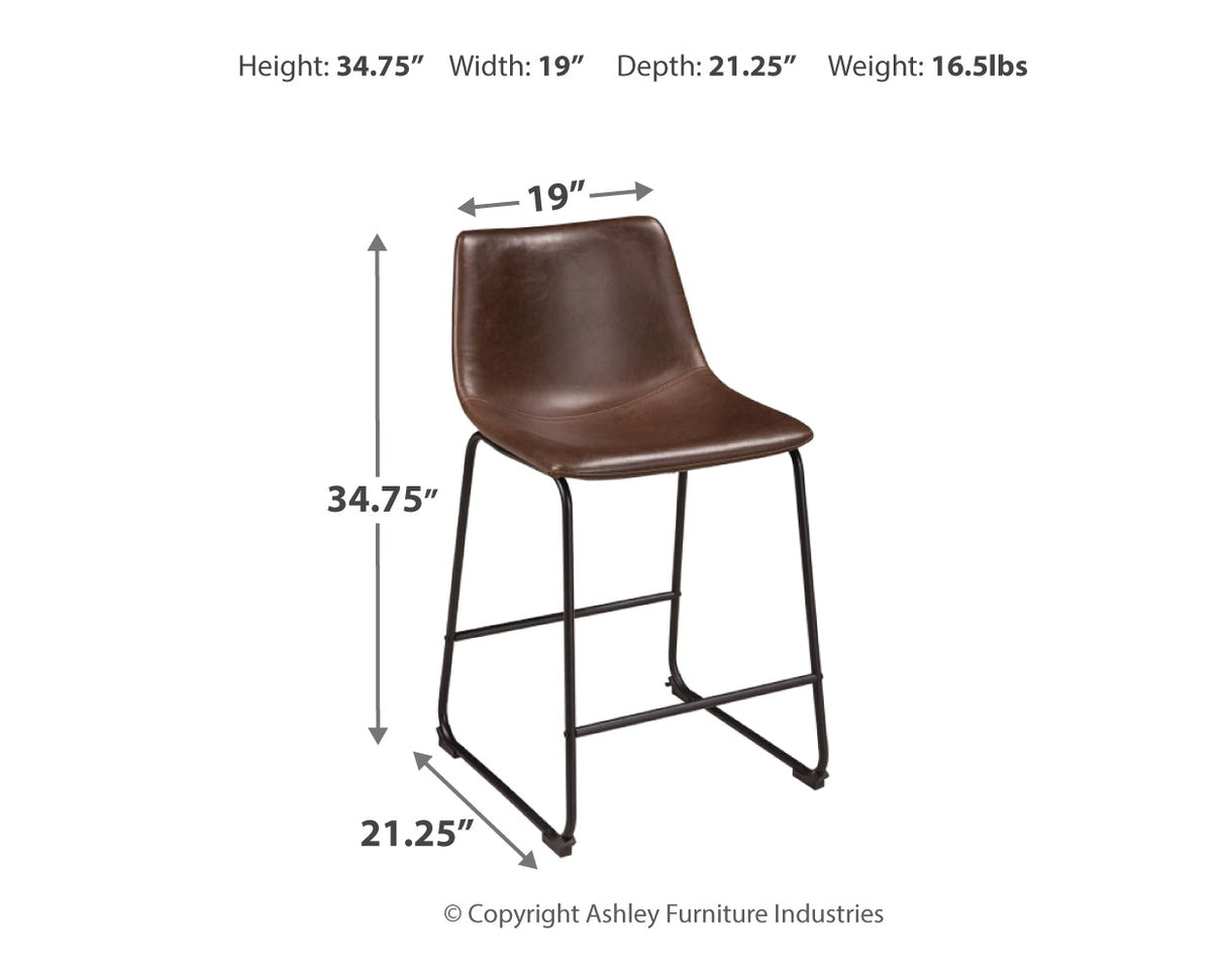 Centiar Brown Counter Height Bar Stool