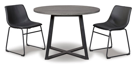 Centiar Gray/Black Round Dining Set