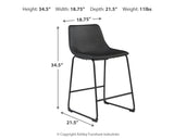 Centiar Black Counter Height Bar Stool