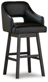 Tallenger Black/Dark Brown Bar Height Bar Stool