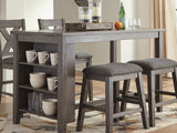 Caitbrook Gray Counter Height Dining Table And 4 Barstools